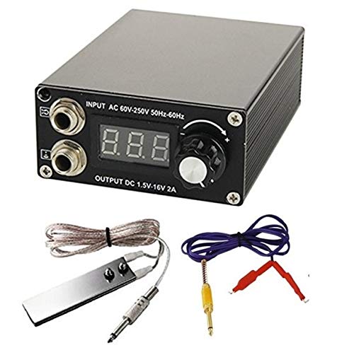 DGT Digital LCD Tattoo Power Supply with Foot Pedal and Clip cord