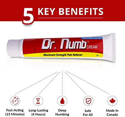 Dr. Numb 5% Lidocaine Topical Numbing Cream for Instant Pain Relief