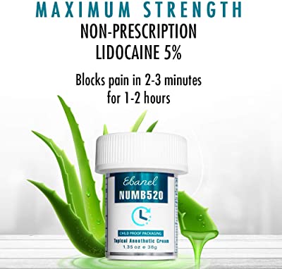 Ebanel Laboratories 5% Lidocaine Topical Numbing Cream with Maximum Strength