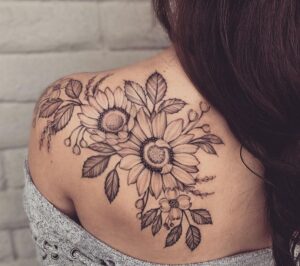 awesome-black-gray-sunflower-tattoo-by-Ariana-Roman-1