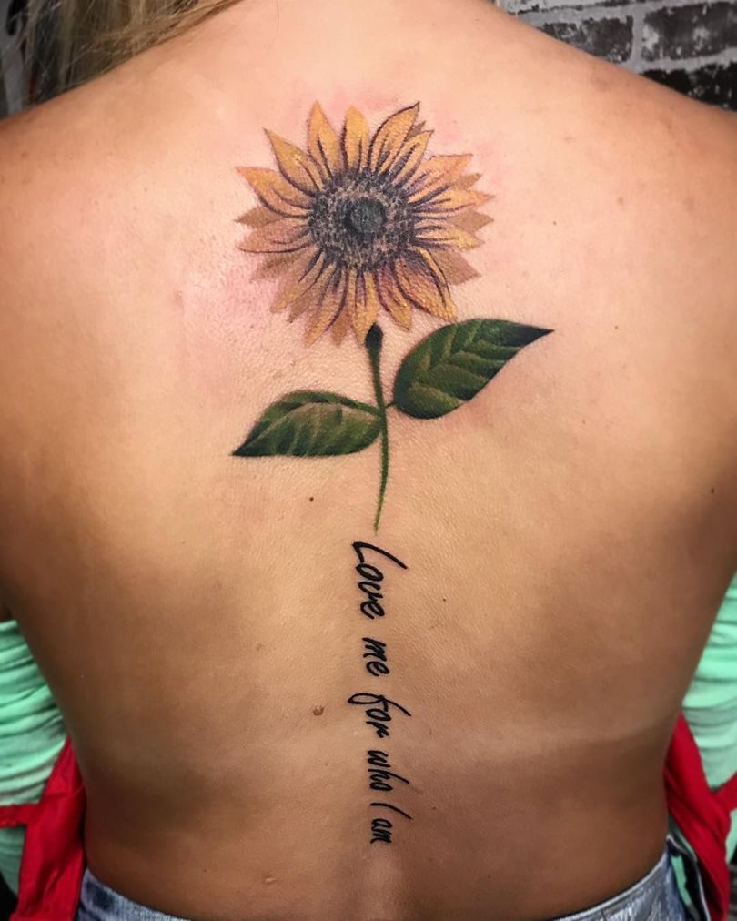 awesome-spine-sunflower-tattoo-by-Louie-Seventh-Seal-Tattoo