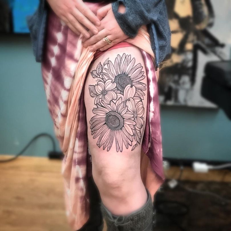 awesome-sunflower-tattoo-by-Nick-Sinclair-1 (1)