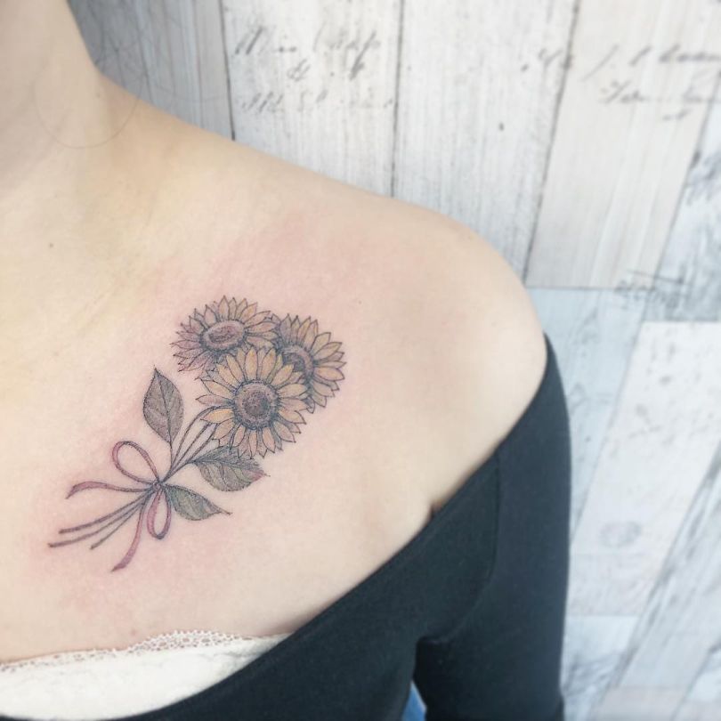 awesome-sunflower-tattoo-ideas-by-MIIINK-TOKYO