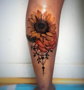 beautiful-sunflower-tattoo-Channing-Stone-2